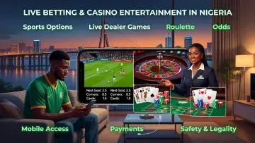 Live Betting and Casino Entertainment in Nigeria: Sports Options, Live Dealer Games, Roulette, Odds, Mobile Access, Payments, Safety and Legality